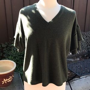 Nordstrom Ruffle Short Sleeve Sweater Shirt
